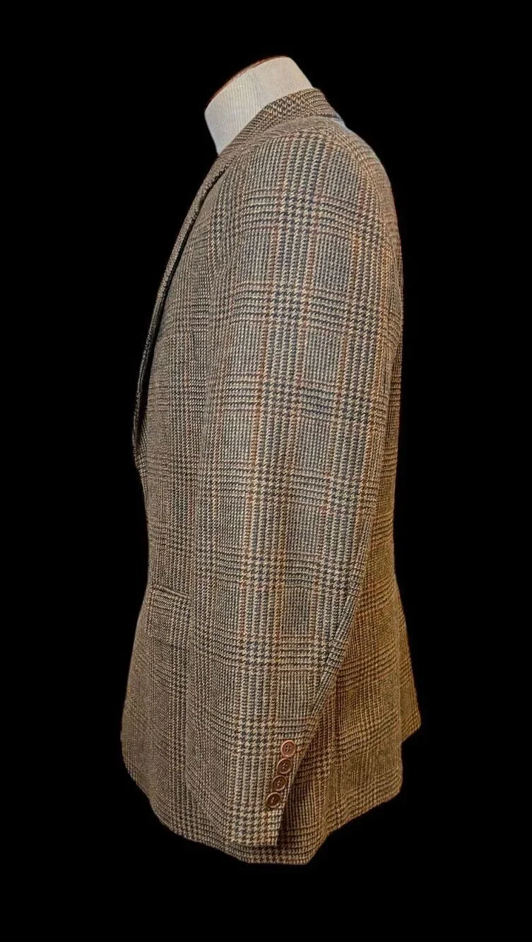 Brooks Brothers 346 Glen Plaid Spirt Coat Blazer 44S